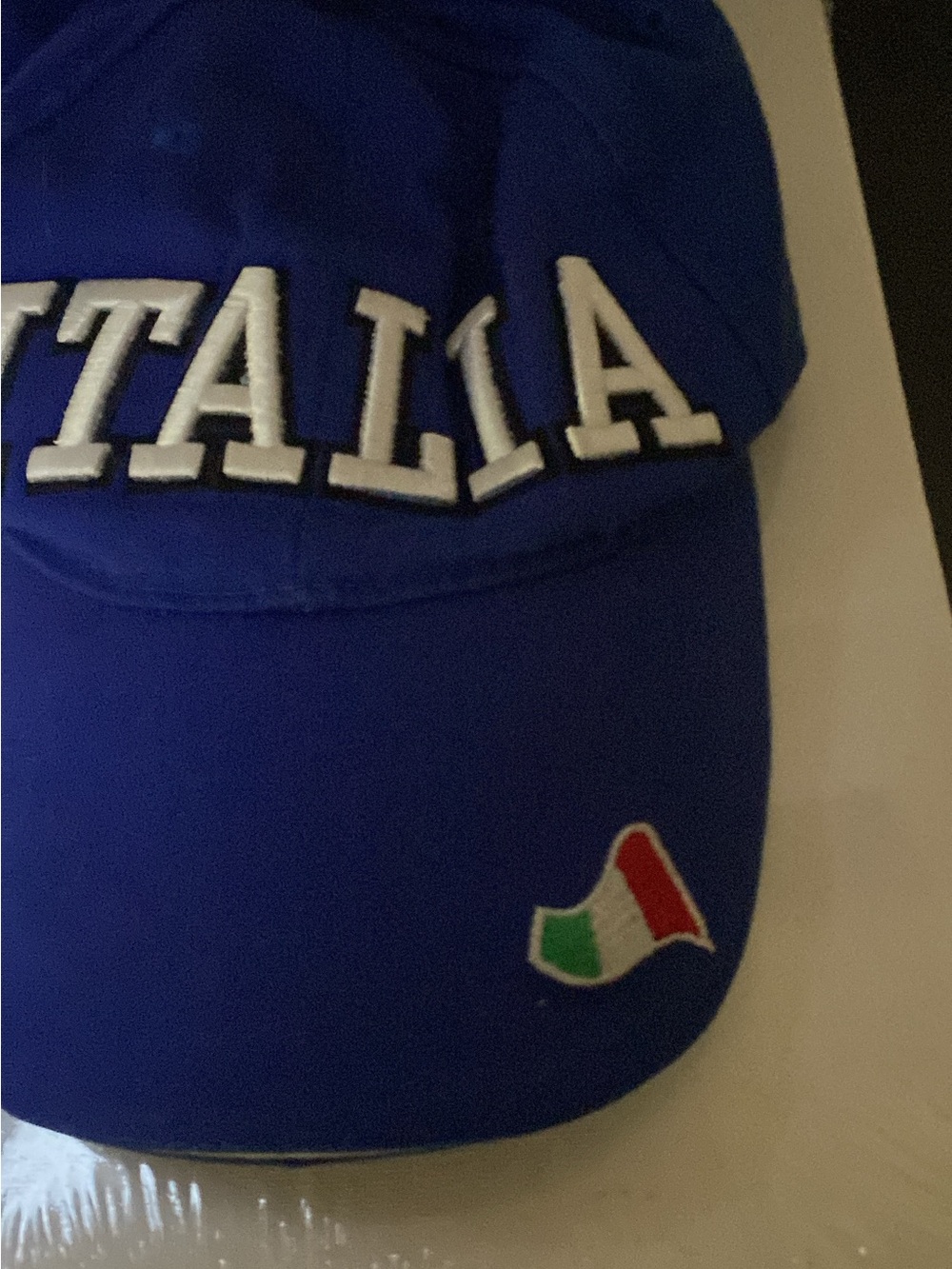 Source Unknown Blue 'ITALIA' Embroidered Baseball Cap with Italian Flag Patch